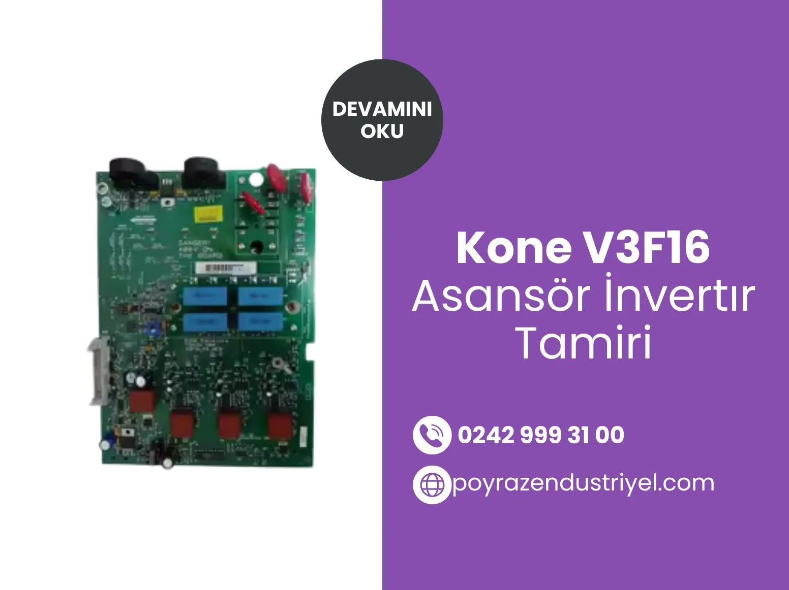kone v3f16 asansör invertır tamiri